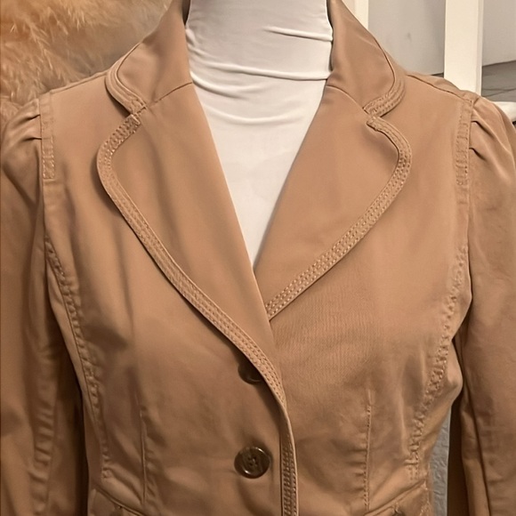 Ann Taylor Loft 4 Front Pocket Tan Blazer Size 4 - Picture 2 of 8